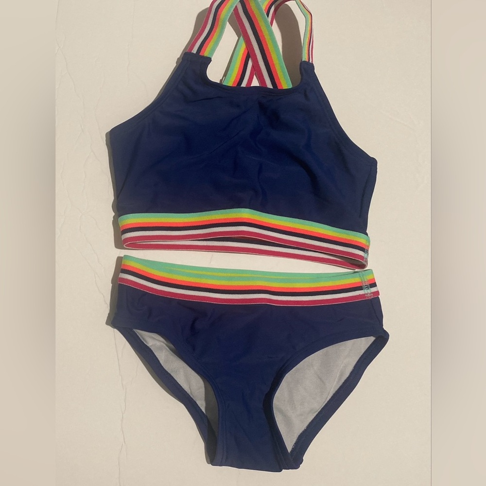 *NEW* Kanu Surf Girls' BOBBY 2 Piece Swim Set, Size 6, Navy NEW MSRP $30 NWT